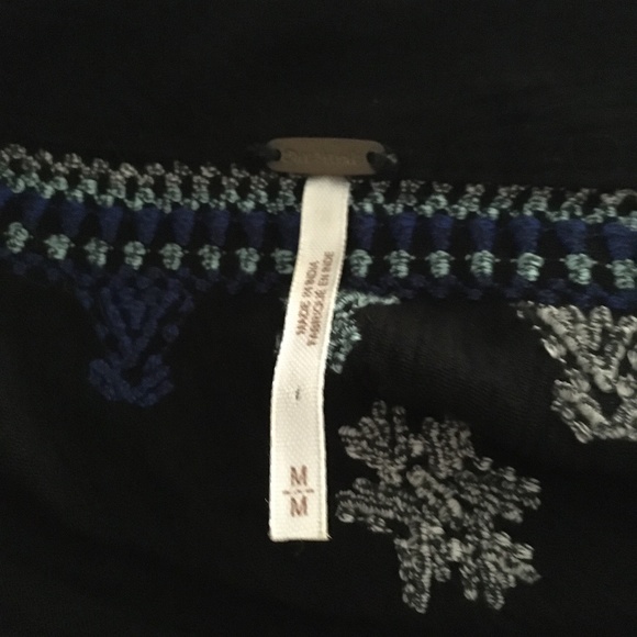 FREE PEOPLE Black Embroidered Star Gazer Dress M - Picture 6 of 8